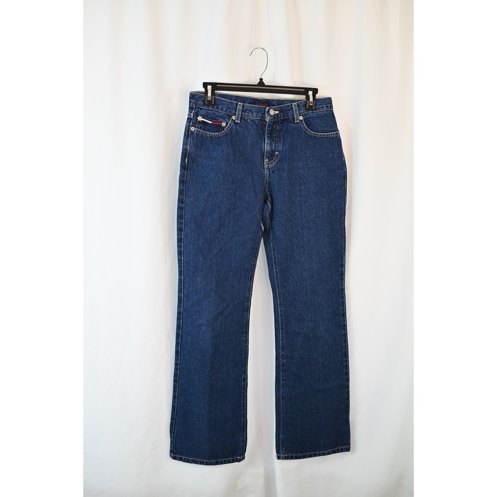 Tommy Jeans Vintage Women 9/32 Straight Leg Dark Wash Cotton Denim Blue
